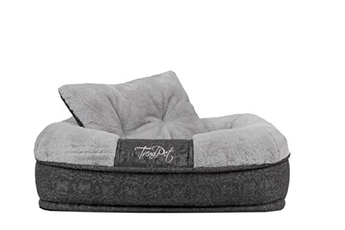 TrendPet LunaLounge Kuschelbett für Hunde und Katzen in 3 Größen und Farben (M, Grau)