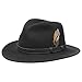 Price comparison product image Stetson Rutherford VitaFelt Hat Men - Made in USA Traveller Wool with Leather Trim Summer-Winter - L (58-59 cm) Black
