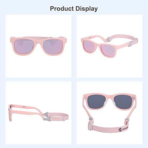 Image of Flexible Polarized Baby Sunglasses with Strap | UV Protection, Bendable, For Toddler Infant Newborn Girl Boy, Age 0-24 Months