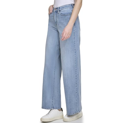 DKNY Womens High Rise Wide Leg Jeans3