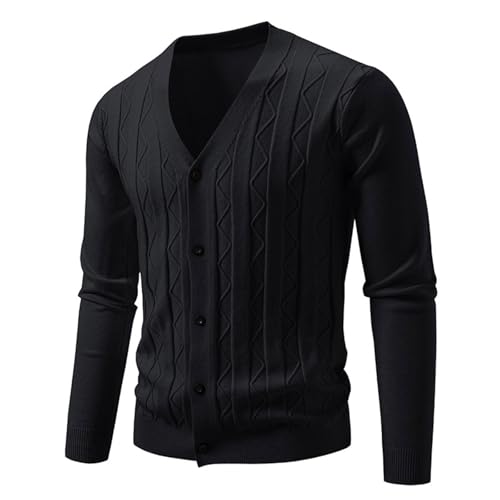 Men's Slim Fit Cardigan Imitation Sweater Long Sleeve Casual V Neck Lightweight Button Down Faux Knitted Sweaters2