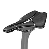 Sillin Bicicleta MTB,Asiento Bicicleta Sillín de Bicicleta montaña/Carretera con rieles Carbono, Punta Corta Hueca, Asiento 245 x 139 mm