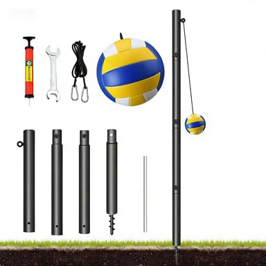 BAFOLLGY Tetherball Set, 12FT Heavy Duty Pole with Threaded Ground Insert, Easy Install and Detachable for Storage, Outdoor Backyard Game Equipment Kit