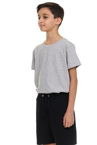 Boys’ 3-Pack French Terry Cotton Shorts – Soft Pull-On Activewear Shorts with Drawstring Waist & Pockets4