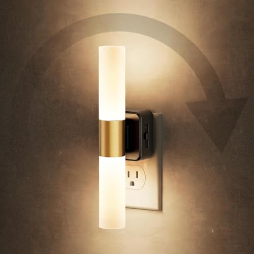 Image of JandCase LED Night Light, Night Lights Plug into Wall, 3000K Soft White, 0-100LM Adjustable Brightness, 180 Rotating Plug in Night Light with Auto Light Sensor for Bedroom Bathroom Hallway