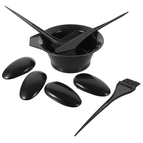Mikikit Kit de Herramientas para Teñir Cabello Plástico con Pincel Cuenco Mezclador y Orejeras para Protección para Peluquería y Doméstico