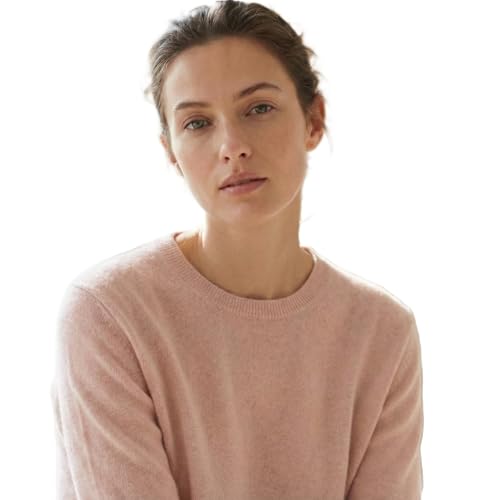 NPIA Certified Original 100% Pure Cashmere Sweater Women | 2-Ply 16 Micron Fine Knit | Lightweight Luxury Crewneck Pullover (US, Alpha, XX-Large, Plus, Regular, Blush Pink)