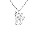 AOCHEE Fox Necklace Silver Fox Origami Necklace Fox Pendant Necklace for Women Animal Jewelry