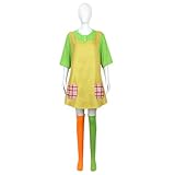 RocailleCos Longstocking Pippi Cosplay Costume Dress with Socks Apron Fantasy Outfits for Women Girls Halloween Suit (Multicolored, S)