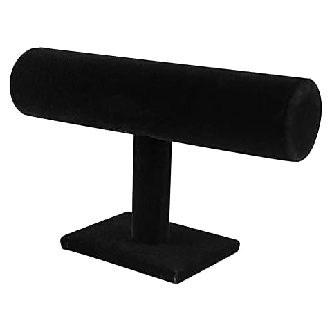 Jewelry Display Rack Black Velvet Hovering T-bar Stand for Bracelet Necklace Jewelry Display Stand for Home Organization Black,Jewellery Cover