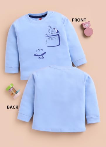 Image of LuvLap Baby Boys Regular Fit 100% Cotton Full Sleeves Boys T-Shirt Set Pack of 4