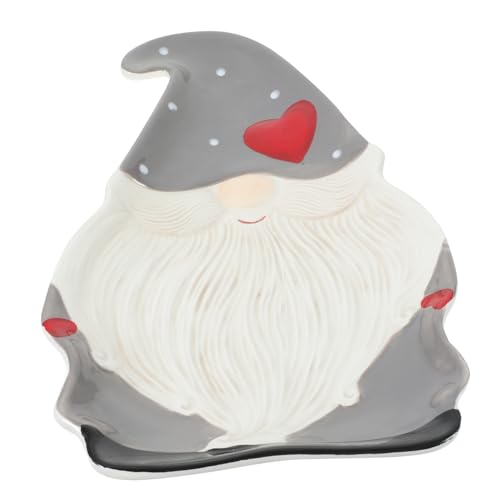 MOLUCKFU Piatto Di Babbo Natale in Ceramica Natalizio Decorativo Per Ristorante e Casa, Piatto Da Portata Di Natale Resistente e Facile Da Pulire, Adatto a Insalate Dessert Pasta Carne