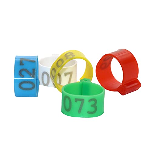 Anillas para aves pollos y patos anillos de plástico de 16mm con marcador numerado verde 6