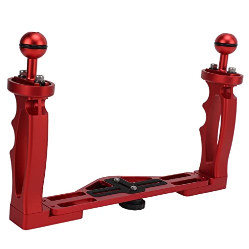 Dual Handle Tray Stabilizer Bracket, Adjustable Diving Underwater Camera Housings, Strong Telescopic Tray with Wrench for Balance Shooting