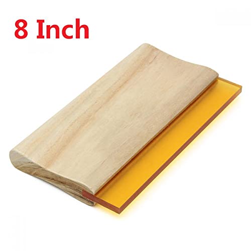 8 Inch Wooden Handle Printing Squeegee Ink Scraper Blade 70 Durometer Ink Scraper #TOP5