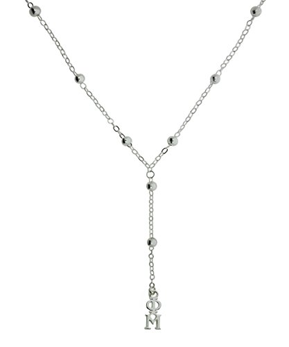 Phi Mu Sorority Jewelry Necklace with Letters Greek Sorority Lavalier Necklace2