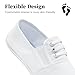 Women's Slip On Canvas Sneakers Low Top Casual Walking Shoes Classic Comfort Flat Barefoot Minimalist Shoes Zero Drop Wide Width Fashion Sneaker White Size US 10