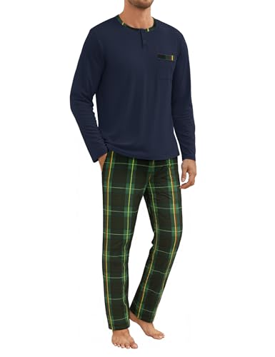 Pyjama à carreaux homme en coton confortable idéal pour les dimanches cocooning en famille
