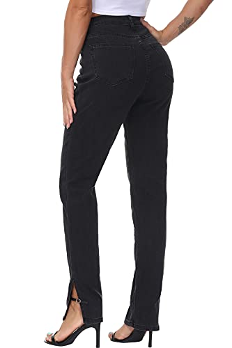 NiceQ Women’s High Waist Skinny Jeans Split Hem Stretch Denim Pants - Image 4