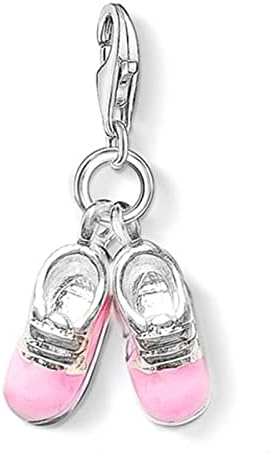 AAPIE Baby Shoe Dangle Charm Pendants, 925 Sterling Silver Charm with Pink Color Jewelry Making Gift for Women Men Girls (Color : Lobster Clasp)