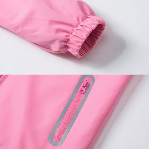 Image of Boys Rain Jacket with Detachable Hood Lightweight Raincoats for Kids