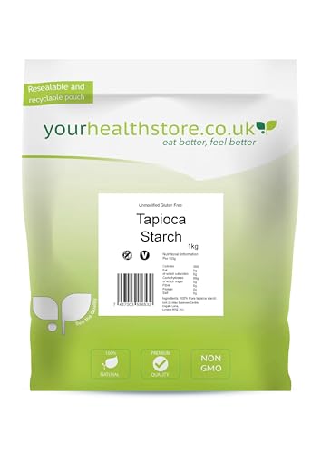 yourhealthstore Unmodified Tapioca Starch 1kg Gluten Free Non GMO (resealable and recyclable pouch)