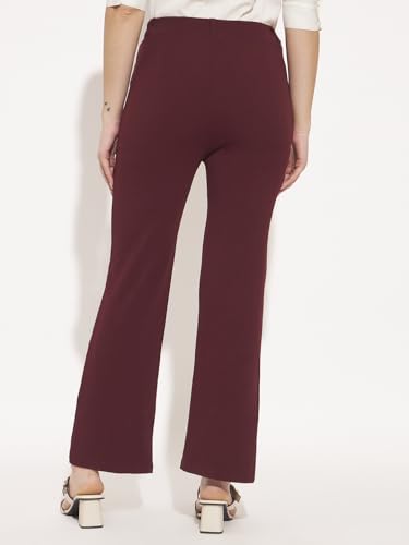 Image of Vogaan Women High Rise High Waist Trousers Flared Korean Style Formal Pants| Elegant Workwear for Office, College & Events