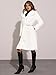 Allegra K Faux Fur Coat for Women's Winter Warm Overcoat Outerwear Belted Fluffy Jackets Large White