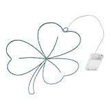 MAGICLULU Leuchtende Kleeblatt Wanddekoration mit LED Grün Batteriebetrieben 35 X 29cm Irische St Patrick'S Day Fensterbeleuchtung für Innenbereich Flexible Kleeblatt Lichterkette