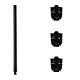 WAVEWO WC-Bürste, WC-Bürsten Mit 2 Bürstenköpfe, 7 cm Durchmesser Klobürste aus 304 Edelstahl für die Badezimmerreinigung (PP, schwarz)
