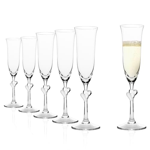 STÖLZLE LAUSITZ Champagnerglas satiniert L'Amour 175 ml I 2 Stück I Sektkelche spülmaschinenfest I Champagnerglas-Set 2 Stück bruchsicher I wie mundgeblasen I edle Champagnerkelche