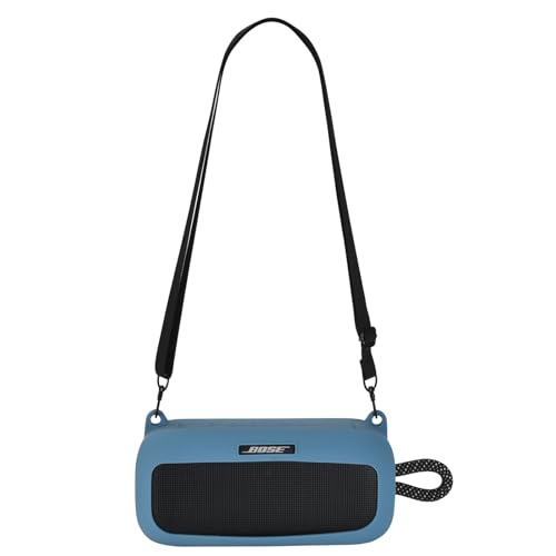 Yaowanguan Silikonhülle für Bose Neu SoundLink Plus Bluetooth-Boombox,SoundLink Plus Tragbare Reisehülle Schutzhülle Tragetasche mit Schultergurt,Blau