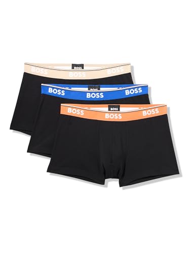 BOSS Men's 3-Pack Multi Color Bold Logo Trunks