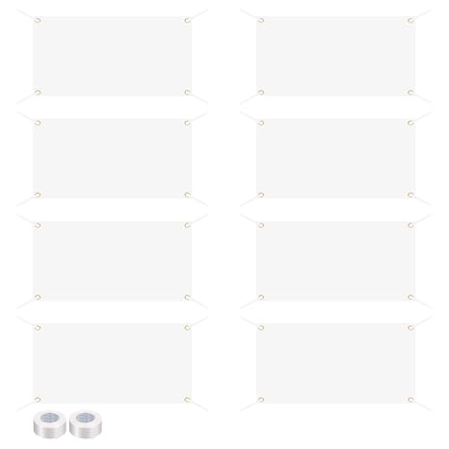 Bannière blanche de 2x4 pieds en polyester sublimable PATIKIL avec corde - 2
