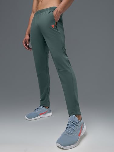 Image of TECHNOSPORT Mens Polyester Slim Fit Activewear Track Pant with SPF50+ for Running, Workout Wear Antimicrobial & Quick Dry