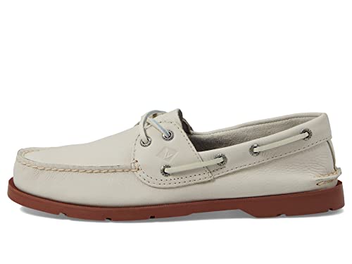 Sperry Leeward 2-Eye Nubuck Bone White 9.5 W (EE)4