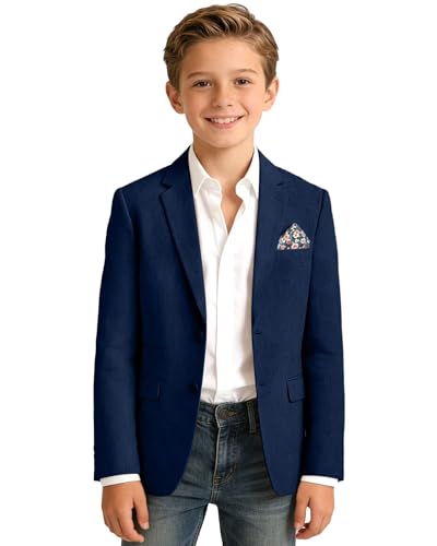 Image of Bofan Linen Boys Blazer Formal Suit Jackets for Boy Outwear Jacket & Coats for Kids Boys' Fashion Summer Wedding Outfit