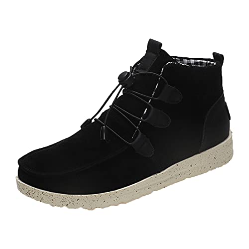 Auimank Boots For Women Winter And Autumn Short Platform Lace Up Solid Warm Home Shoes Low Big White Leather Tennis Taylor Hidden Wedge Booties Side Zipper Unisex-adult wide Width Available