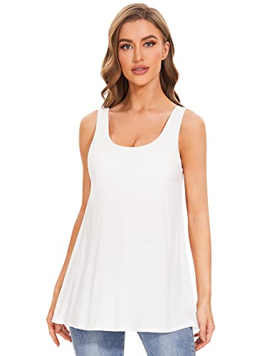 Image of Air Curvey Tank Tops for Women Build in Bra Casual Flowy Tank Pleated Loose Fit S-XXXXL