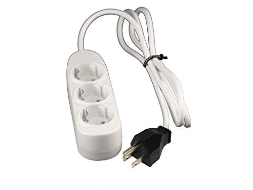 Reiseadapter, dreifaches Verlängerungskabel, Europa nach USA, Kanada und mehr