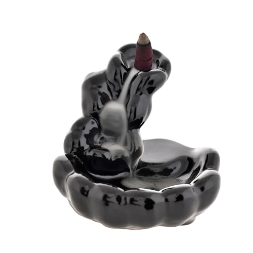Image of Ceramic Backflow Smoke Fountain Incense Holder for Home Decor Gifts with 20 Smoke Cones by Craftam