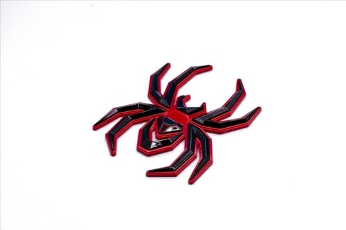 Image of 2Pcs Custom Spider Emblems Left Right Car Badge for Universal Car Body Motorcycle SUV Widow Door Edition Decoration (Redline)