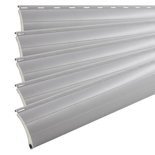 Nobily Rolladenstäbe 5x Lamellen ALU Aluminium, Rolladenprofile Maxi: 52mm, Länge: 149cm, Farbe: Grau für Rolladenpanzer, Ersatzteile für Rollladen Reparatur zum Austausch, Lamellen zuschneidbar