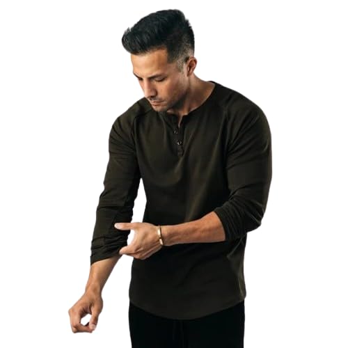Image of Men's Henley Full Sleeve T-Shirt