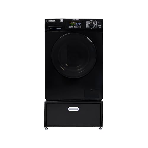 Equator All-in-one Washer Dryer Ventless FULLY BUILTIN 0-CLEARANCE 1.62cf/15lbs 110V 1400RPM with Pedestal + ADA (Black)