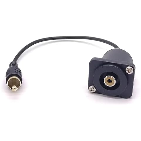 GXMRHWY D-Type Panel Mount Audio Connector RCA Female D-Shaped Panel to RCA Male Cable Length 20CM Cover