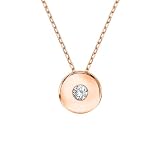 EDELIND Collana Punto Luce Oro Rosa 585 con Diamante 0.04 ct - Ciondolo a Disco, Lunghezza 45 (cm