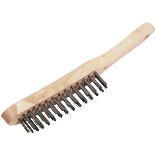Draper 4 Row Wire Scratch Brush | 290mm Rust Removal Tool| Wooden Handle |Paint Removal | Cleaning Hand Tools |31570