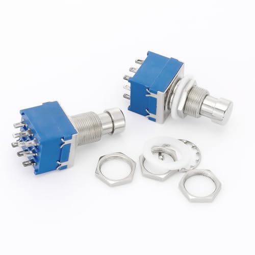 Pxyelec 2pcs 9 Pin 3PDT Guitar Effects Pedal Box Stomp Foot Metal Switch True Bypass - Image 2