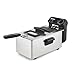 Geepas Deep Fat Fryer 3L | Food Grade Stainless Steel with Viewing Window and Safety Cut Out | Non-Slip, Easy Clean and Adjustable Temperature Control | Compact, 2100W | 2 Years Warranty, Silver